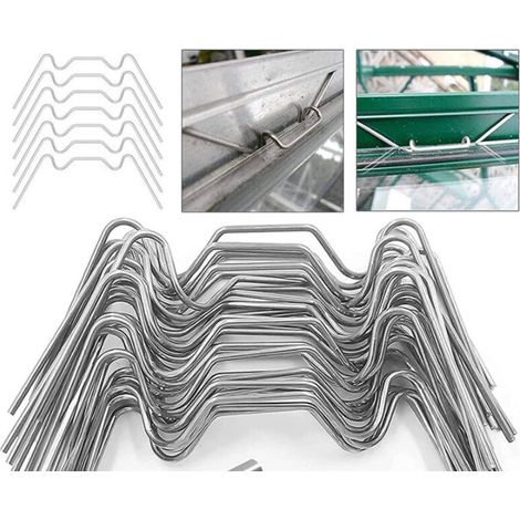Lot de 25 clips de fixation pour vitres de serre S S (1/5)