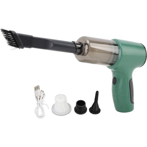 Aspirateur de voiture portable, sans fil et rechargeable 2400 mAh, aspiration puissante, vert (1/5)