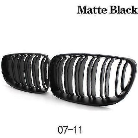 Calandre avant de voiture style course pour BMW Série 1 E81 E87 E82 E88 120i 130i 2004-2011, double grille à lamelles, accessoires de décoration pour véhicule (noir mat 07-11) (1/5)