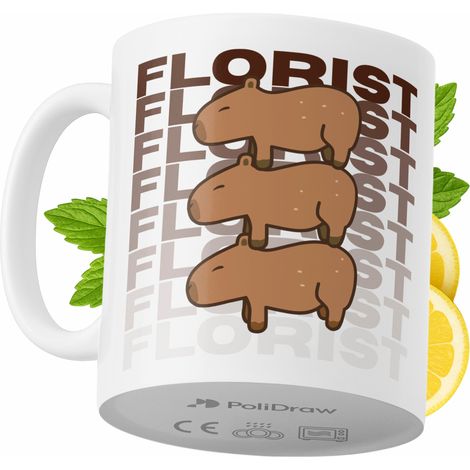 Tazza divertente e umoristica per fiorista, ideale per caffè e tè, con grafica e testo divertenti. Perfetta per compleanni, onomastici e festività. Tazza premium per occasioni speciali, per casa, uffi