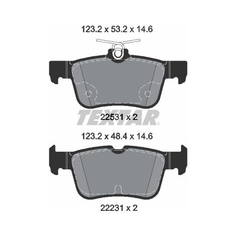 Kit de plaquettes de frein, frein à disque Textar 2253105 FORD 2110582 2465422
