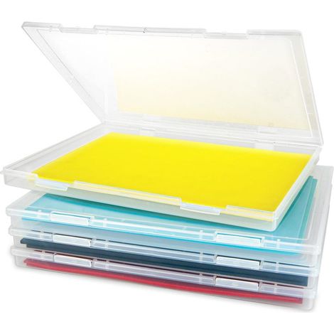 Irovami Boîtes rangement A4 lot 4 – 30.5x22.4x2.3cm, transparent – Idéal pour bureau, maison, classement (1/5)