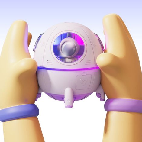 Luftbefeuchter mit farbigem Nachtlicht, Aromadiffusor für ätherische Öle, Raumkapsel, großer Nebel, Mini-Luftbefeuchter für Schlafzimmer und Büro, rosa, USB (1/5)
