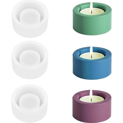 Moule en silicone pour bougeoir, bougeoir en béton, moule en silicone, bougeoir en ciment, outils pour la décoration de la maison, photophore, cadeau du Nouvel An (1/5)