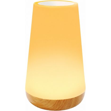 LED-Nachtlicht, Nachttischlampe, Touch-Steuerung, Fernbedienung, wiederaufladbar, 13 Farben, 5 Helligkeitsstufen (1/5)
