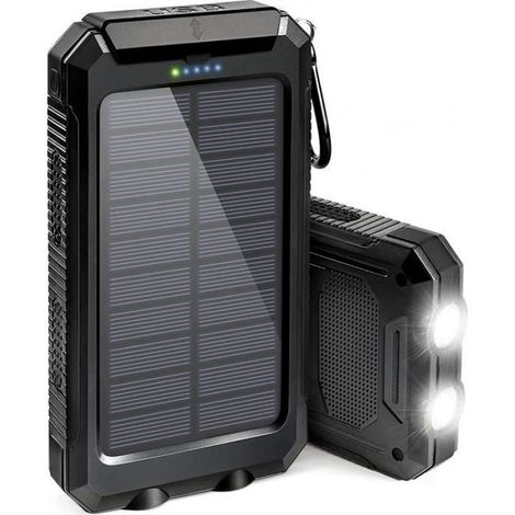 Banque D Alimentation Solaire - 20000 MAh - USB - Pour Camping Et Plein Air - 1 Unite (1/4)