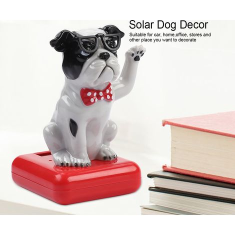 Chien à bascule solaire animé, décoration adorable pour maison, voiture et table, ornement oscillant, accessoire auto, figurine mignonne, cadeau original (2) (1/5)