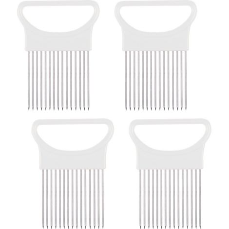 Coupe-Oignon - Support Pour Légumes - Acier Inoxydable Et Plastique - Pour Oignons Tomates Pommes De Terre Concombres - Lot De 4 (1/5)