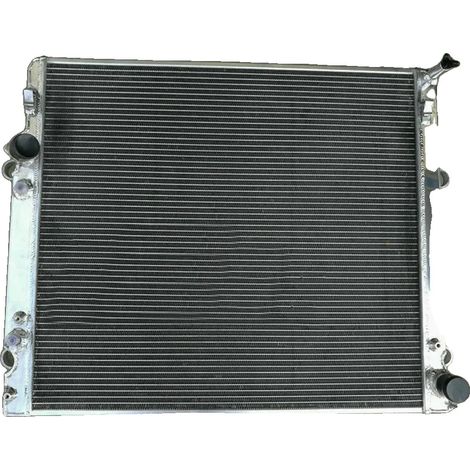 Kühler, Aluminiumkonstruktion, 650 mm × 438 mm × 40 mm, kompatibel mit Land Rover Discovery II V8 4,0 l & 4,6 l, 35 mm Auslass oben/unten, 2-reihige Ausführung (1/2)