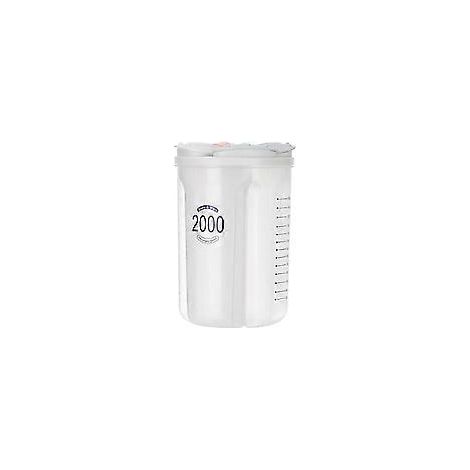 Getreidelagerbehälter, Kunststoff-Lagerbehälter mit Fächern, Küchen-Aufbewahrungsbox für Bohnen, vierfach abgedeckte Aufbewahrungsboxen, 2000 ml