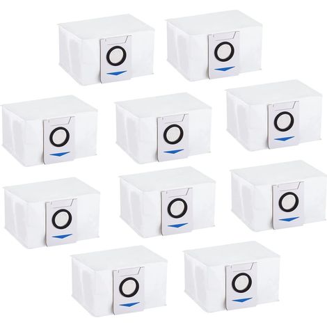 10 pièces Sac à poussière Ensemble d'accessoires pour ecovacs deebot x1 omni, 3,2 L de grande capacité sac à poussière Pièces de rechange (1/5)