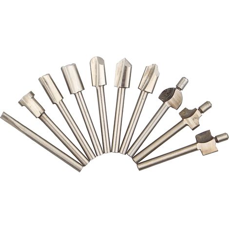 10 pcs HSS Router Bois Fraise Bits de coupe des fichiers pour Dremel Outil rotatif de charpentier outils de travail du bois (1/5)