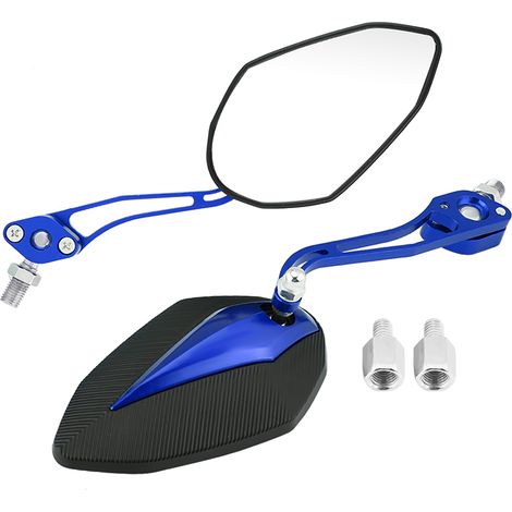 Paire 8mm 10mm Universel Moto Moto Rétroviseur Rétroviseurs Latéraux Bleu (1/5)