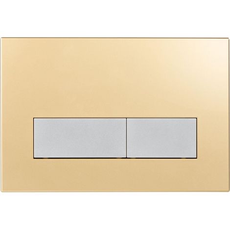 Plaque de Commande WC, Compatible avec Sigma, UP300 et UP320, avec Double Chasse, Équipée d'un Set de Leviers de Chasse et d'un Cadre d'Installation. Or Mat (1/5)