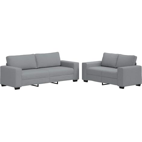 Maison Exclusive - Set di Divani 2 pz con Cuscini Grigio Chiaro in Tessuto