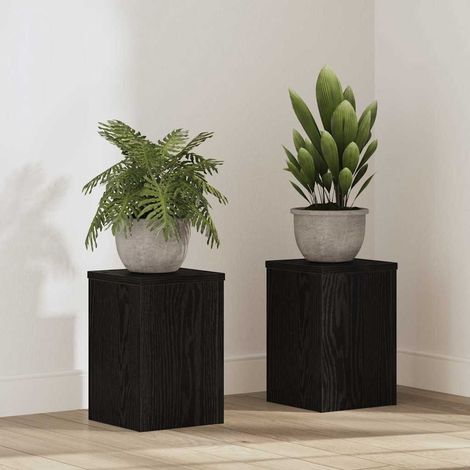Pflanzenständer 2 pcs Schwarz Eichen-Optik 20 x 20 x 30 cm