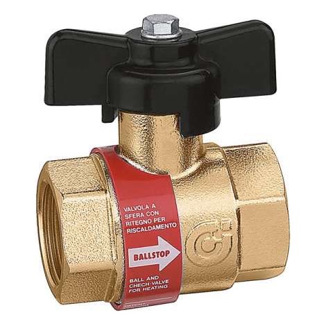 Caleffi Ballstop Kugelhahn mit integriertem Rückschlagventil 2x 1/2" Innengewinde für Heizung 327400 (1/2)