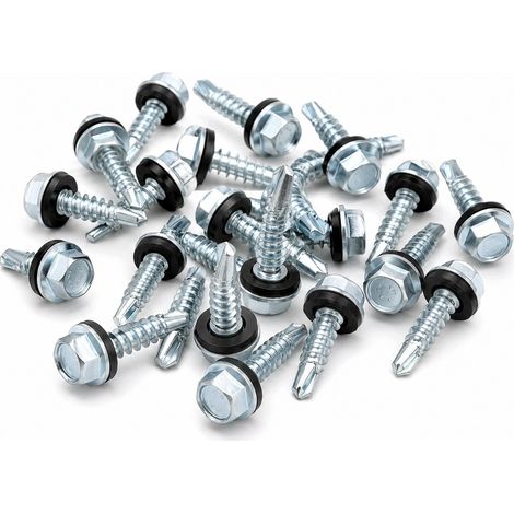 Selbstbohrende Schrauben 5,5 x 75 mm Sechskantkopf, EPDM-verzinkt, 100 Stück, 7504K (1/5)