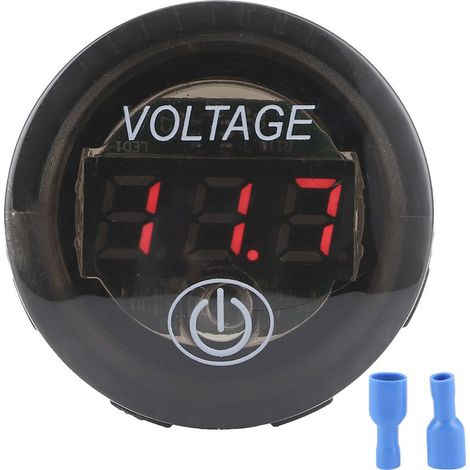 Akozon Universal LED DC Digital Voltmètre Gauge pour la Batterie de la Voiture 12V-24V avec Interrupteur Tactile - Imperminent et Conception Ignifuge de Flamme (rouge) (1/5)
