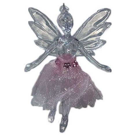 Angelo ballerina con ali vestito rosa decorazioni per albero di natale addobbi natalizi fata di cm 13 set da 6 moderne (1/5)