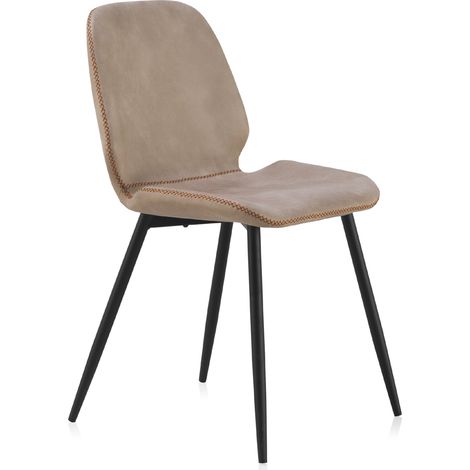 Beige gepolsterter Schaukelstuhl mit Beinen aus Metall und Buchenholz (1/5)