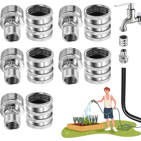 Schnellkupplungsset für Gartenschläuche aus Edelstahl, 1,91 cm, GHT 3/4-Zoll-Anschluss, robuste Schnellkupplung für Sprühgeräte, 6-teilig (1/5)