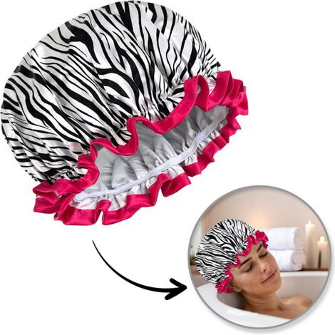 Gorro protector impermeable, gorro de baño para el cabello, para dormir, cebra KCZ02 (1/5)