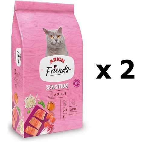 ARION AMIS CAT SENSIBLE CAT Nourrir avec une sensibilit digestive, 18 kg (paquet pargnant 2 x 9 kg)