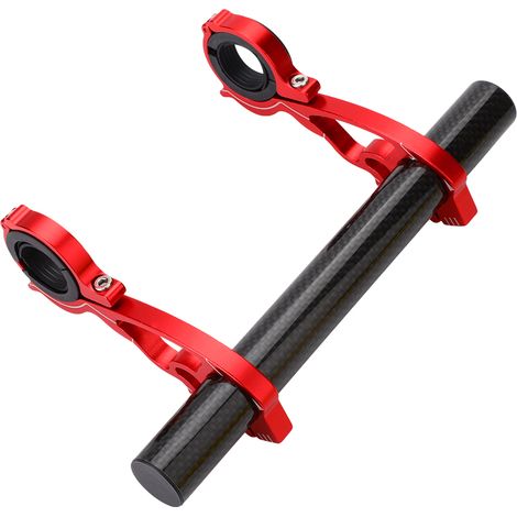 Support de guidon vélo réglable pour accessoires - GPS, lampe, smartphone - Rouge