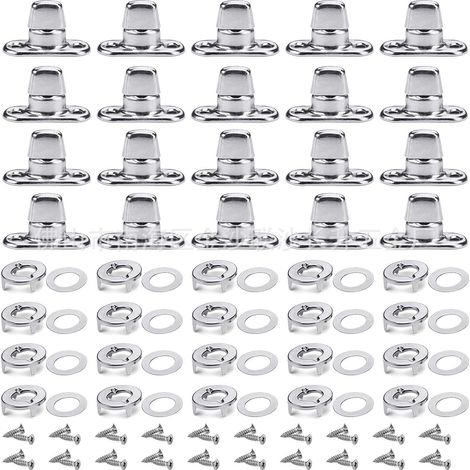20 jeux de fermetures à torsion pour voile à œillets ronds – Fermeture robuste en alliage de zinc, fermeture à torsion durable pour œillets ovales et fixation de voile, idéale pour les auvents et bâch