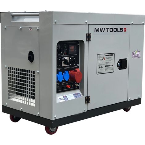 Mw Tools – Groupe électrogène insonorisé diesel 6 kW 230V – 7,5 kW 400V – Démarrage électrique – Moteur Euro V – Autonomie 8h – DG75E (1/5)