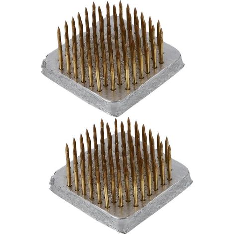 2pièces Support De Fleurs Fixation Inoxydable Base De Composition pour Arrangements Floraux Outil DIY De Décoration (1/5)