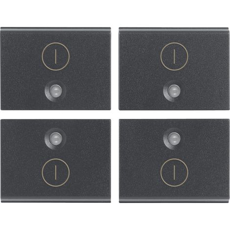 VIMAR - 16841.2 Quattro mezzi tasti 1M simb. I O grigio