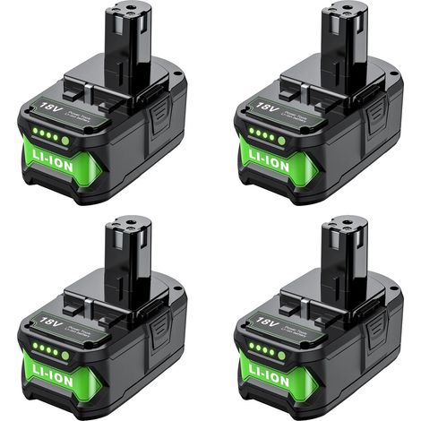 Batterie Lithium, capacité 8000mAh, tension 18V, compatible avec Ryobi, 4Pcs 8000mAh (1/2)