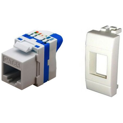 TechLy presa di rete RJ45 UTP CAT.6a tooless + Light bianca