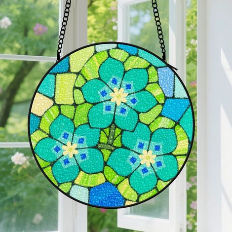 15cm Suspension décorative vitrale pour fenêtre, décoration végétale, cadeau pour elle, grand-mère, tante et amis (1/5)