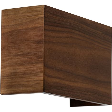 QAZQA rústico Lámpara de pared inteligente madera nogal 24cm con Wifi G9 - Otan Rectangular Adecuado para LED Max. 2 x 2.5 Watt