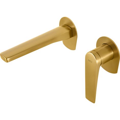 Rubinetto monocomando per lavabo da incasso in ottone - Rubinetto monocomando per lavabo - Rubinetteria bagno da incasso Colore Oro Spazzolato (1/3)