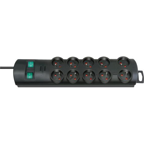 Bloc multiprise avec Interrupteur 1153304120 x10 Noir fiche FR 1 pc(s) (1/4)