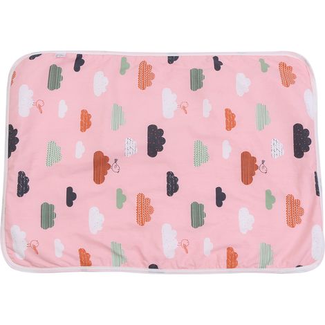 Couche-linge en coton pour bébé, tapis de change imperméable, alèse absorbante (lot de 2). (1/5)