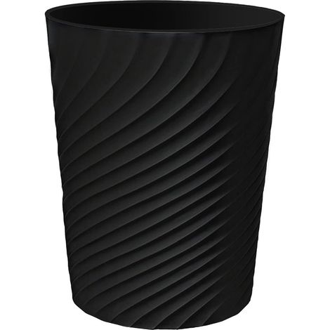 Cubo de basura pequeño de 6,8 litros (1,8 galones), contenedor de reciclaje de perfil delgado para espacios reducidos, baño, oficina, dormitorio, cocina (6,8 litros, negro) (1/5)