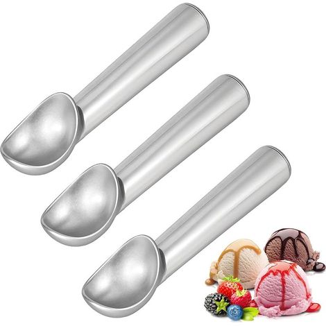 Cuillère à crème glacée 3Pcs Cuillere a Glace Boule Cuillères à glace en aluminium Antiadhésive Antigel une Pièce Cuillere a Glace pour Différentes Glaces,pâte Biscuits,Sorbet (1/5)