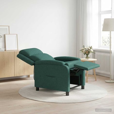 vidaXL Recliner Verde oscuro Tela (1/5)