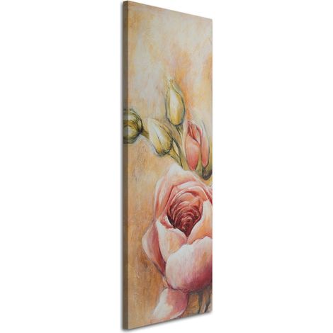 Tableau sur toile Roses roses naturelles Fleurs 30x90 (1/5)