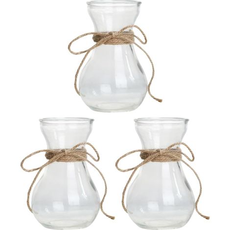 Lot de 3 Vases en Verre Transparent pour Plantes Hydroponiques Porte-Fleurs Décoratif Contenant Simple et Élégant pour Composition de Fleur Décoration Intérieure Polyvalente (1/5)