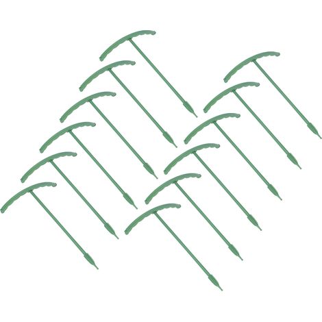 Ensemble de 12 tuteurs pour plantes avec anneau de support semi-circulaire, outil de jardinage en plastique pour pots de fleurs et légumes (1/5)