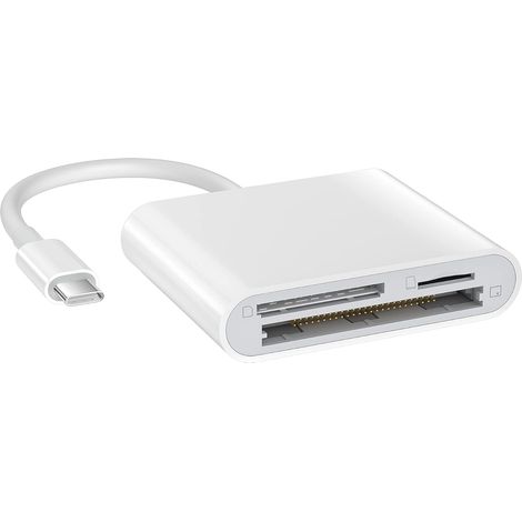 Lecteur de cartes USB-C CF/SD/TF, lecteur Compact Flash à 3 emplacements, adaptateur pour cartes mémoire Micro SD compatible avec MacBook Pro/Air M1, (1/5)