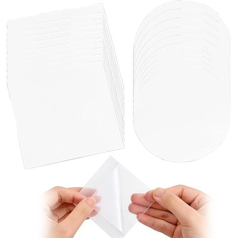 20 Pièces Patch Réparation Transparent Rubans Adhésifs, Patch de Réparation Tente Applicable à e, Imperméables, Gonflable, Jouets Gonflables Sièges de Voiture Canapé Auvents Kayak Dinghies Matelas (1/5)