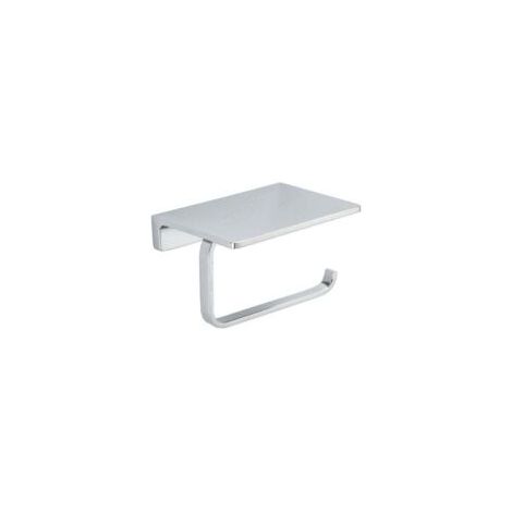 Porte-papier toilette avec étagère, chrome- Crezuo (1/4)