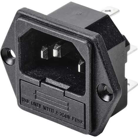 TRU COMPONENTS TC-10088368 Kaltgeräte-Steckverbinder C14 Stecker, Einbau vertikal Gesamtpolzahl: 3 1
